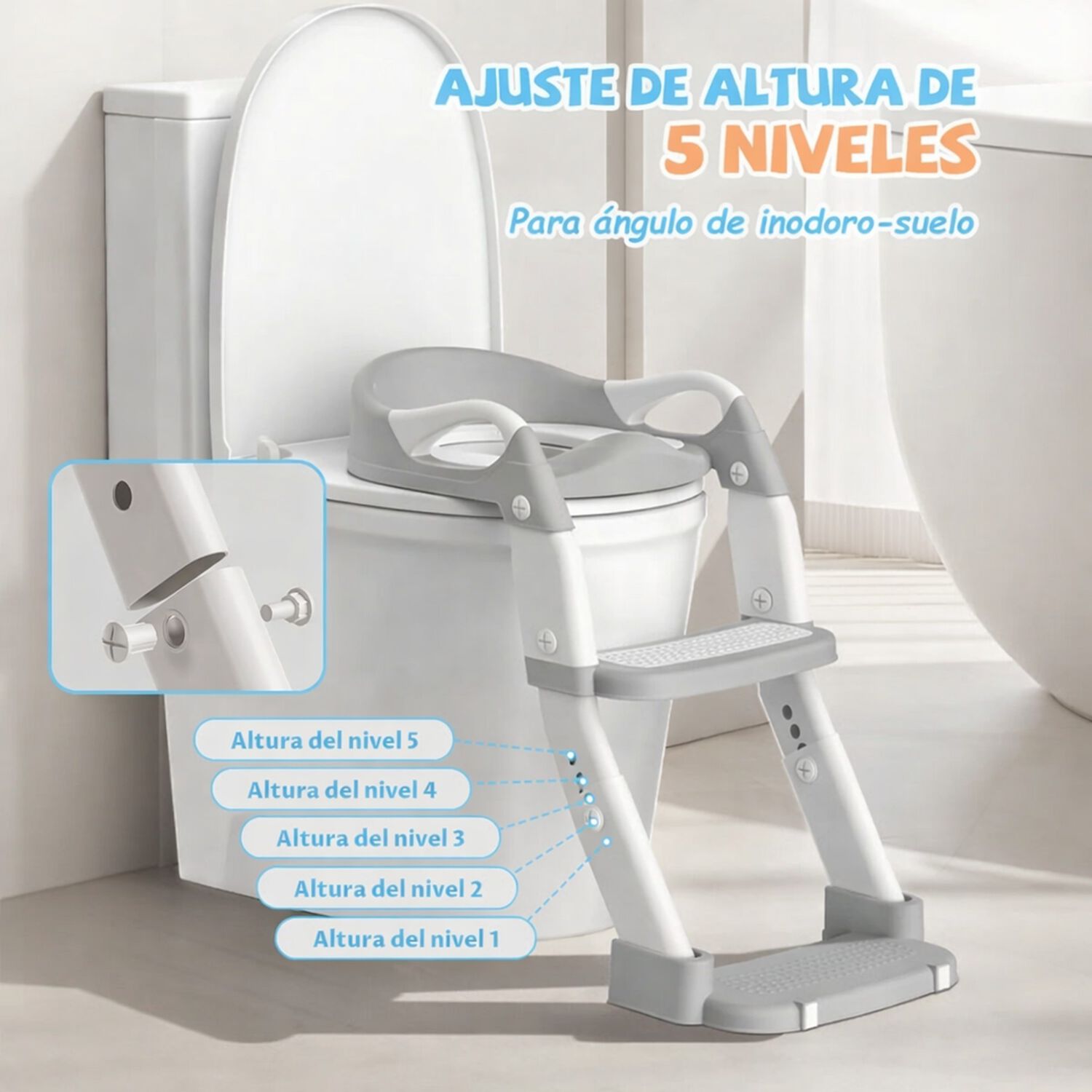 Pelela Infantil 3 En 1 Con Asiento Adaptador Y Escalera image number 5.0