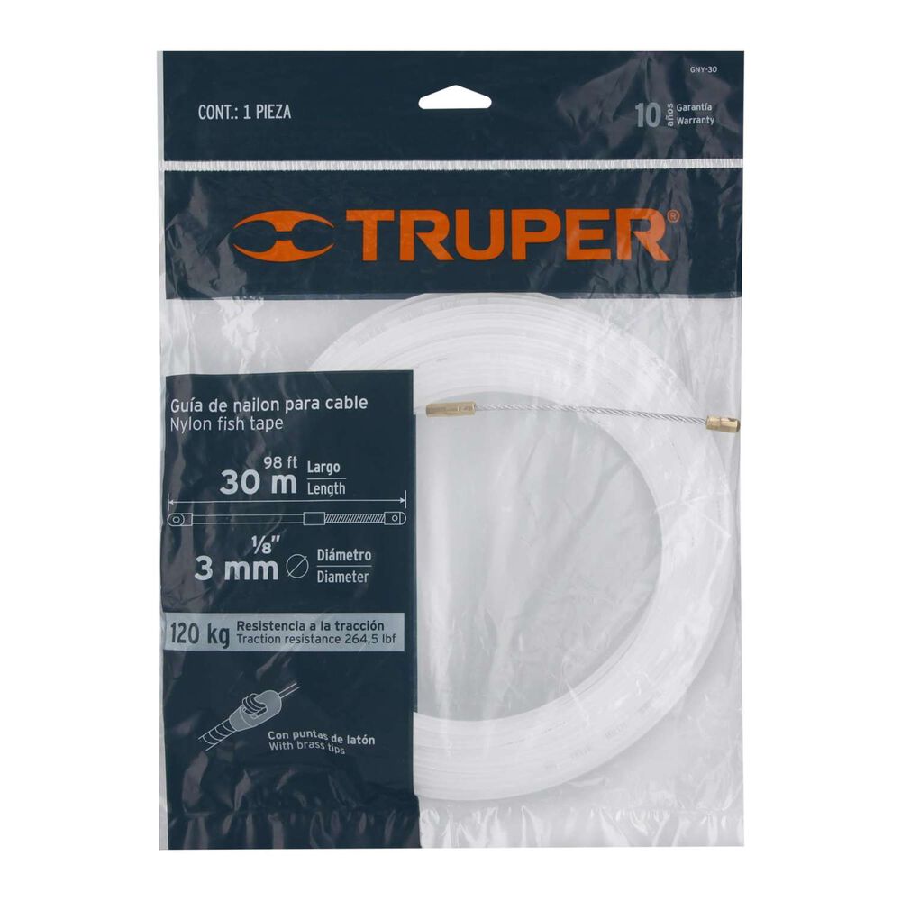 Laucha Guía Para Cables De Nylon 30mts - Truper image number 1.0