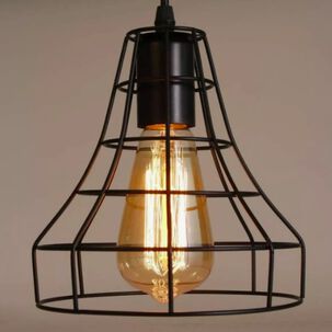 Lampara Jaula De Hierro Colgante + Ampolleta Led Vintage