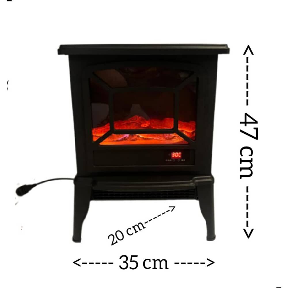 Chimenea El&eacute;ctrica Vintage Control Remoto Efecto Llama Real image number 3.0