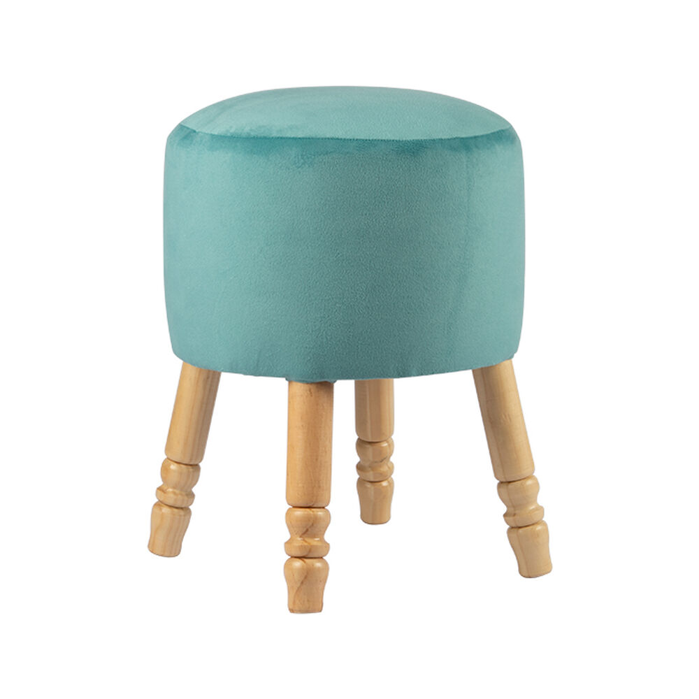 Pouf Bird Diseño Turquesa Felpa 35x35x45 Cm image number 1.0