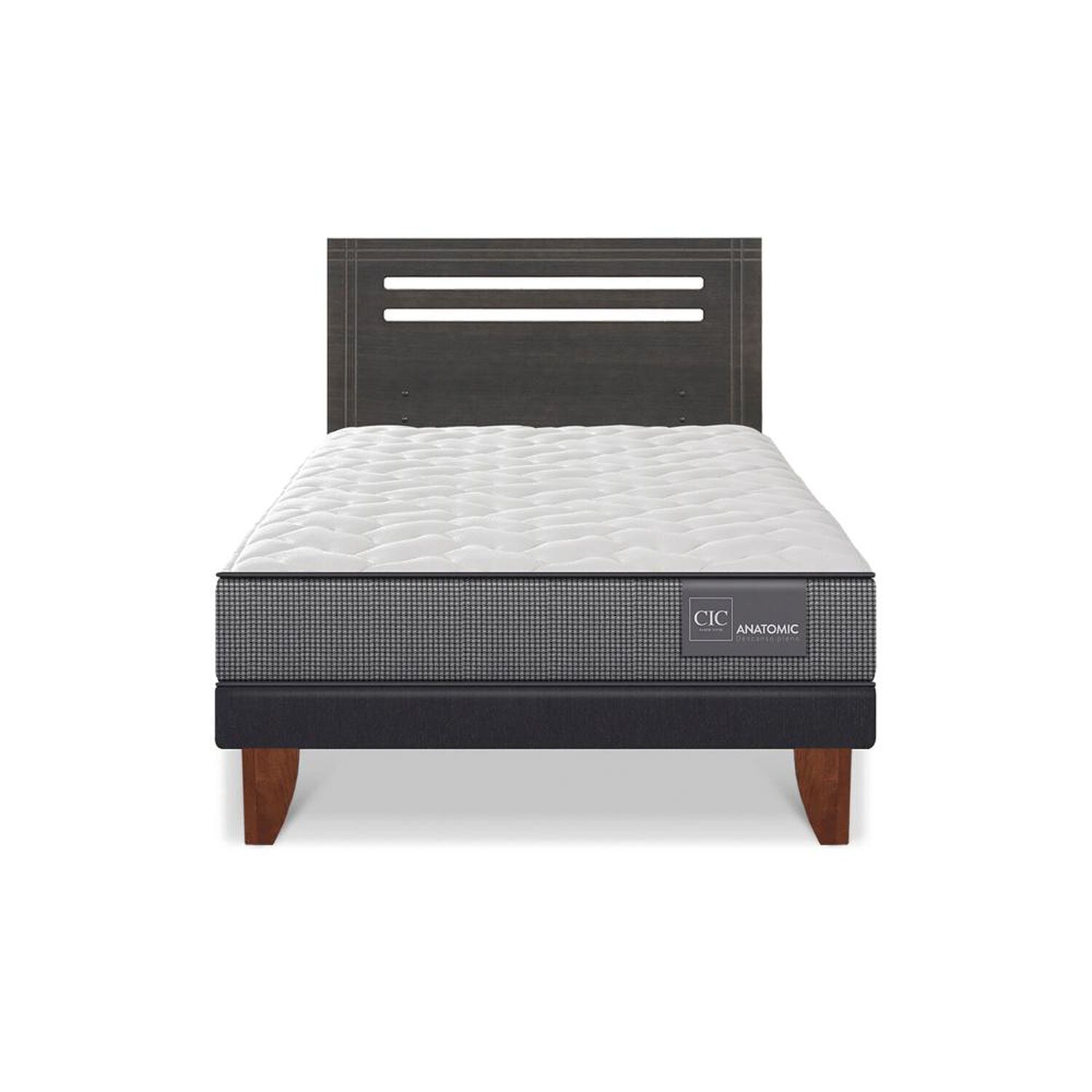 Cama Europea Cic Anatomic / 1.5 Plazas / Base Normal + Respaldo image number 0.0