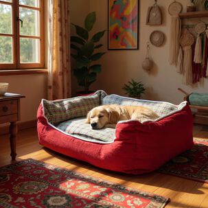 Cama Para Mascotas Espuma - Talla L (rojo)