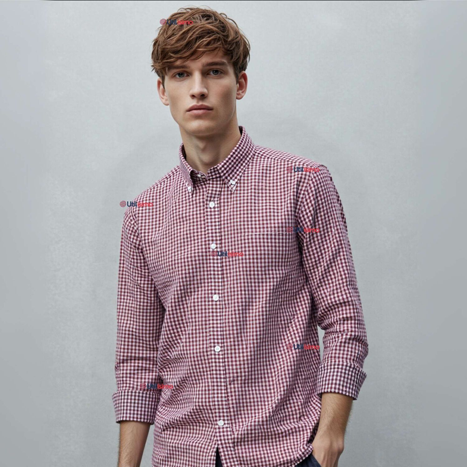 Camisa Huaso Cuadrill&eacute; Cuadro Manga Larga 100% Algod&oacute;n Rojo Negro Casual image number 0.0