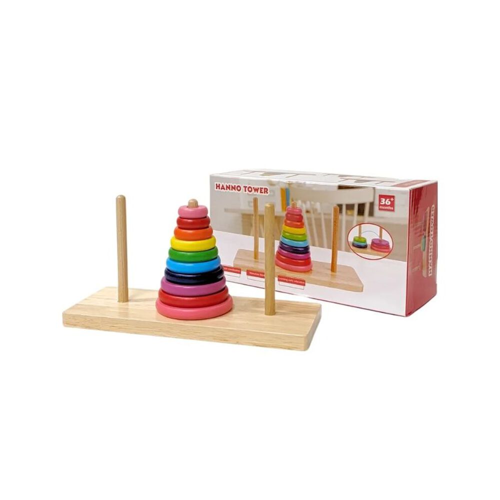Torre De Madera Apilable Cl&aacute;sica Juguete Para Ni&ntilde;os image number 3.0