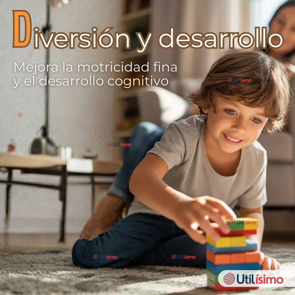 Jenga Juego De Mesa 48 Piezas Multicolor Madera Original image number 3.0