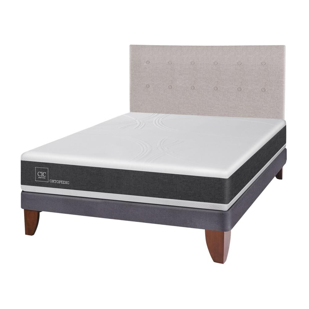 Cama Europea Cic Ortopedic / 2 Plazas / Base Normal + Respaldo image number 1.0