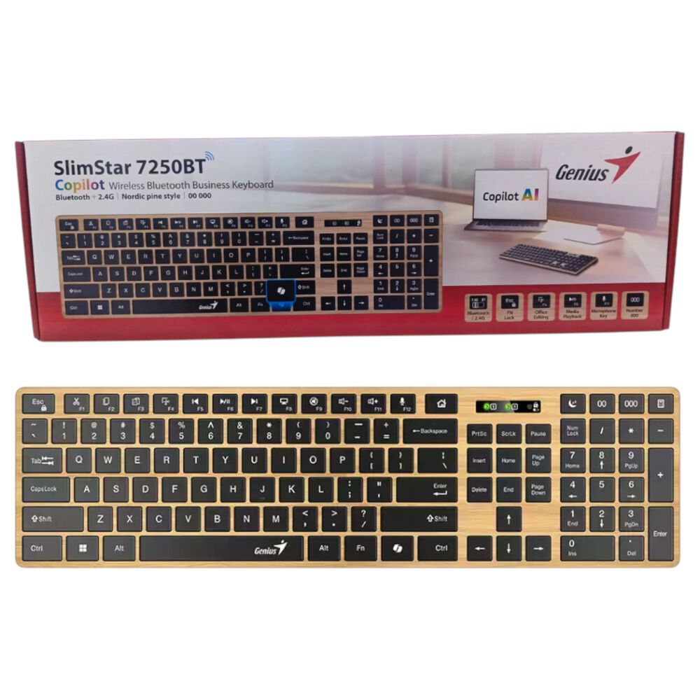 Teclado Dual Wireless Bluetooth + Usb 2g Slimstar Copilot Ai image number 6.0