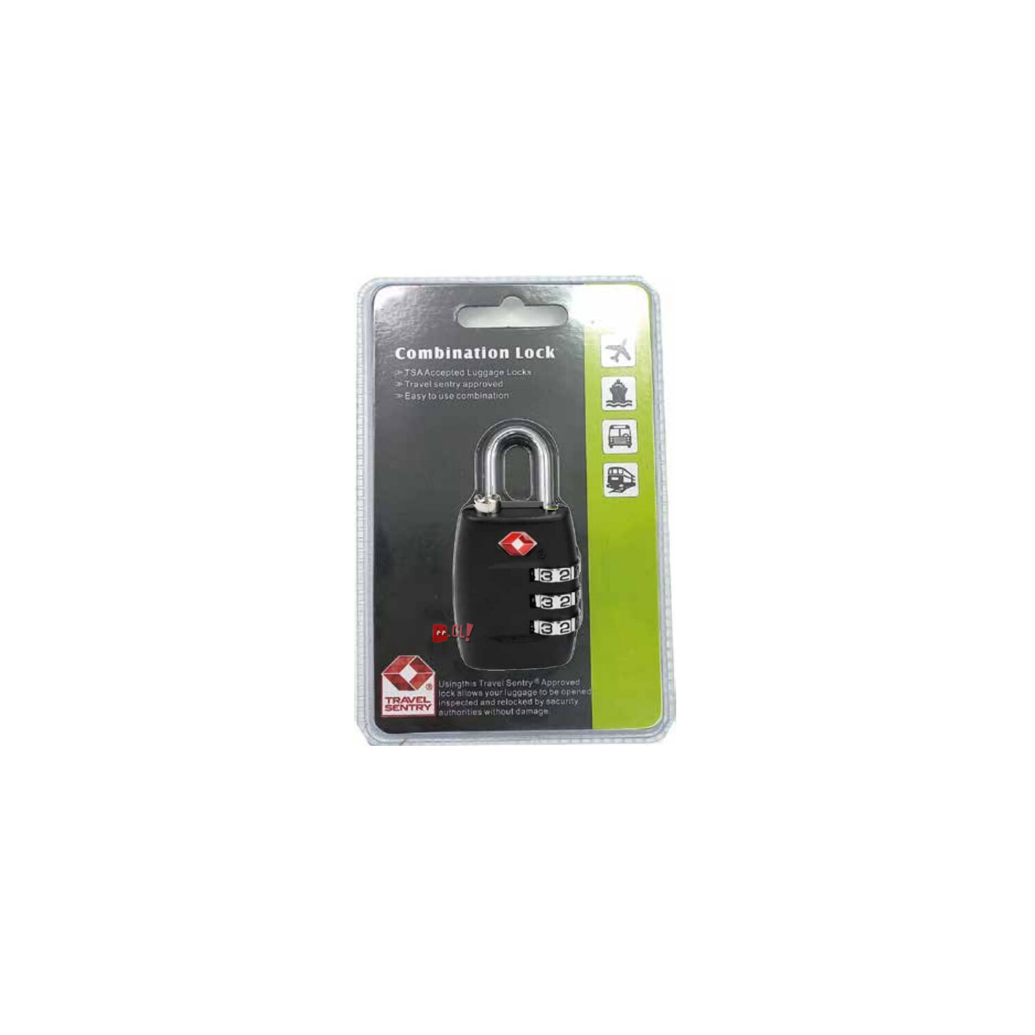 Candado Seguridad Para Bolsos Y Maletas Con Clave Negro - Ps image number 1.0