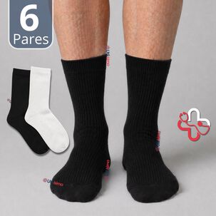 Pack 6 Pares Calcetines Diab&eacute;ticos Hombre Algod&oacute;n Suave Colores Surtidos Protecci&oacute;n