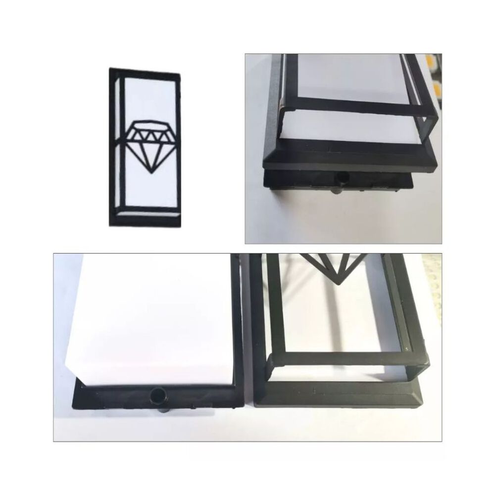 Aplique Lampara Rectangular Diseño Diamante 20w image number 1.0