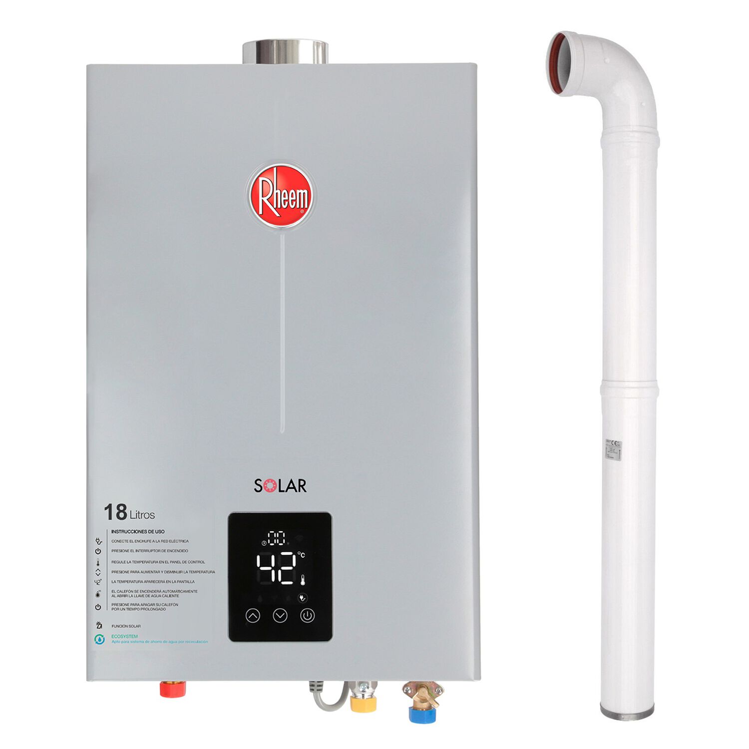 Pack Calefont Rheem 18l T. Forzado G. Licuado + Kit image number 0.0