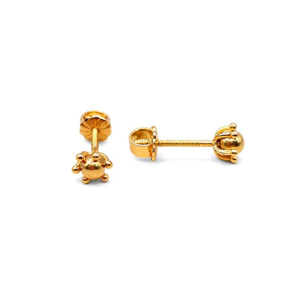 Aros Bolita Pistilo 5mm N2 Oro 18k Atornillados 1.10gr Mujer Hipoalerg&eacute;nicos image number 1.0