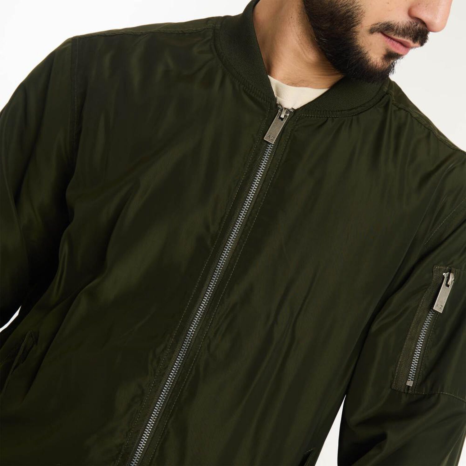 Chaqueta Bomber Slim Cuello Redondo Hombre Az Black image number 4.0