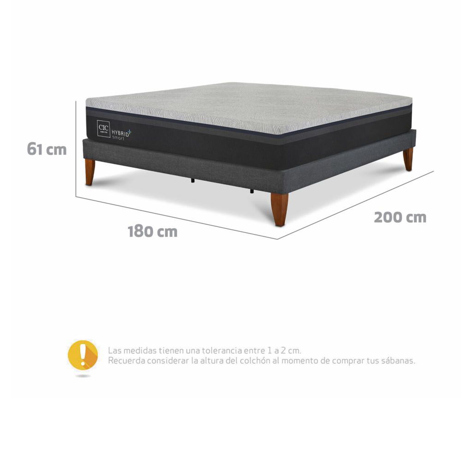 Cama Europea Cic Ce Box Hybrid Infinity / King / Base Normal image number 4.0