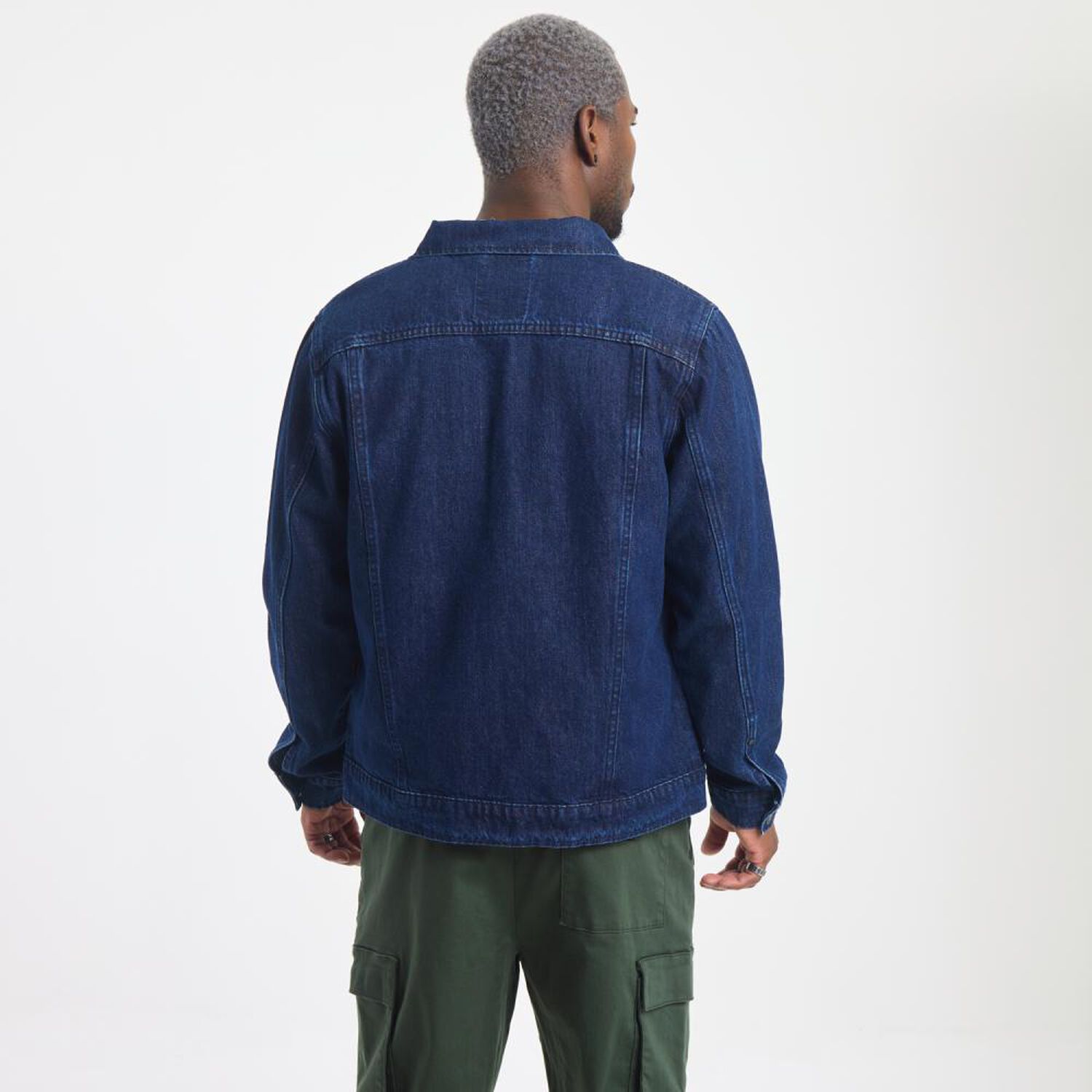 Chaqueta Lisa Slim Cuello Camisero Hombre Rolly Go image number 3.0