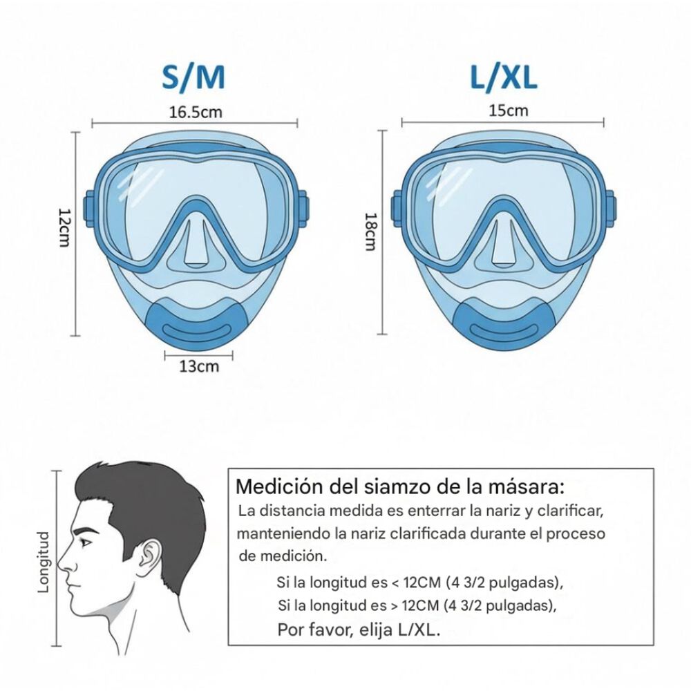 Mascara Snorkel Mascara Buceo Snorkel Fullface Go Pro image number 12.0