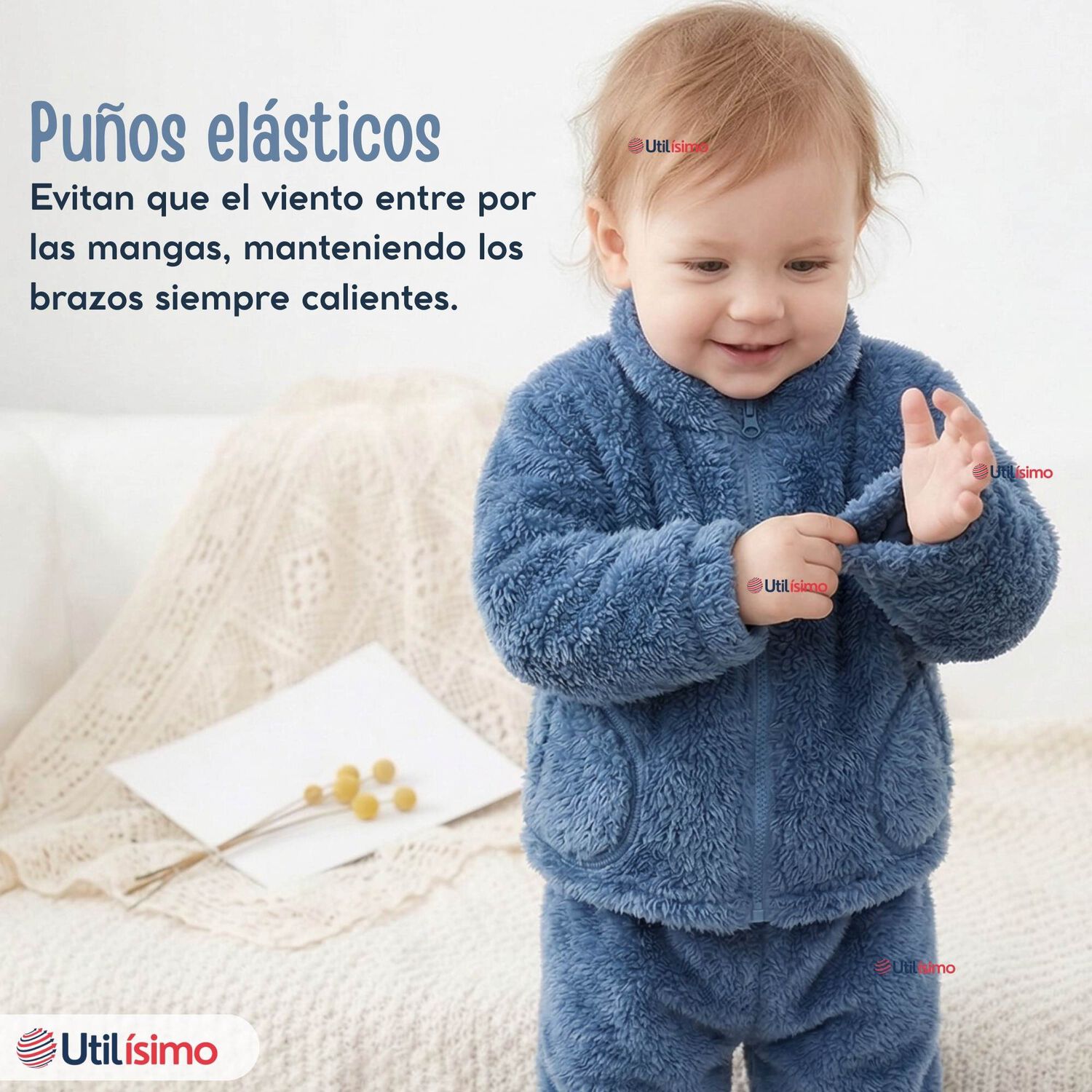 Conjunto 2 Piezas Buzo Poler&oacute;n Pantal&oacute;n Bebe Ni&ntilde;o Poli&eacute;ster Blue image number 9.0
