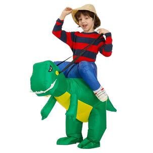 Disfraz Dinosaurio Inflable Para Niños Verde Rex