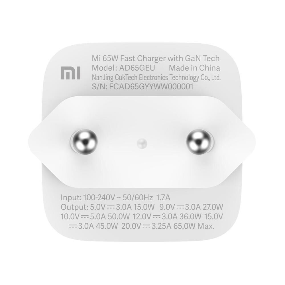 Cargador Para Celular Xiaomi Mi 65W Fast Charger With Gan Tech image number 3.0
