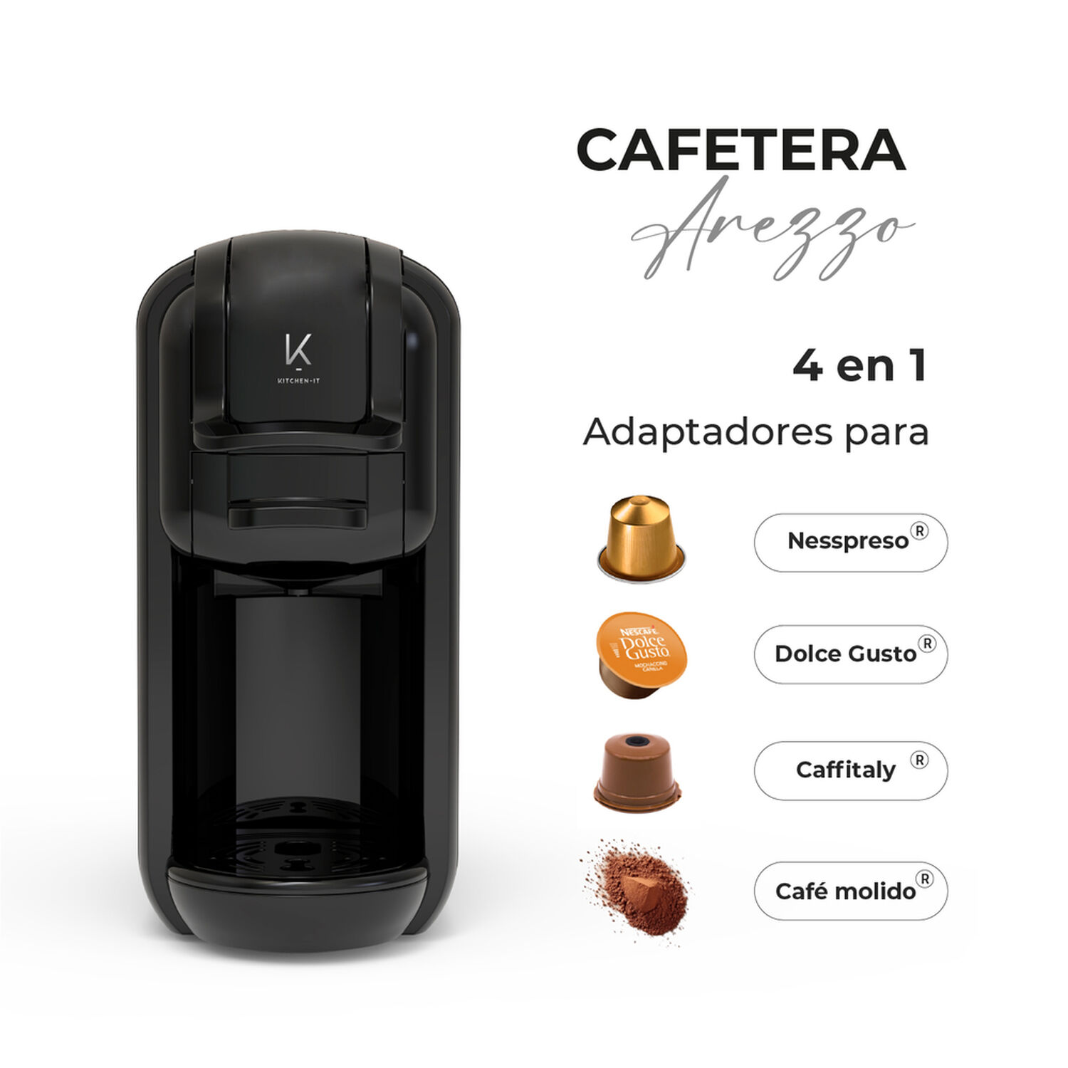 Cafetera Arezzo 4 En 1 Autom&aacute;tica Kitchen-it image number 2.0