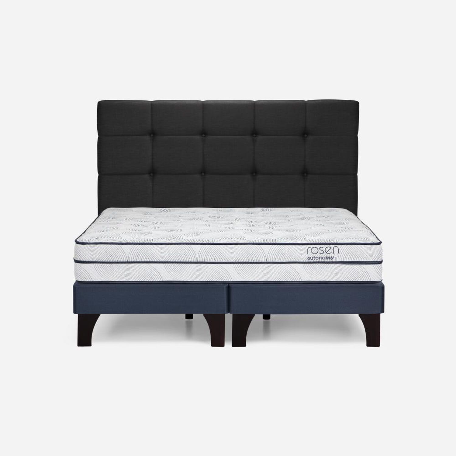 Cama Europea Rosen Autonomy Sky / 2 Plazas / Base Dividida + Respaldo Issey Grafito image number 0.0