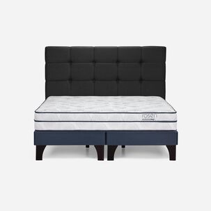 Cama Europea Rosen Autonomy Sky / 2 Plazas / Base Dividida + Respaldo Issey Grafito