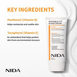 Invisible Fit Sun Cream Spf50+ Pa++++ (nida) -50ml Protector Solar Ligero
