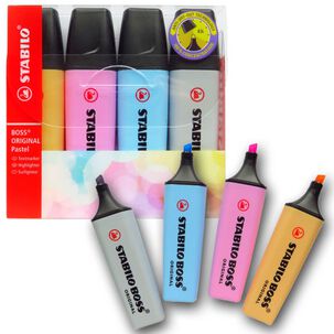 Set 4 Destacadores Stabilo Boss Pastel