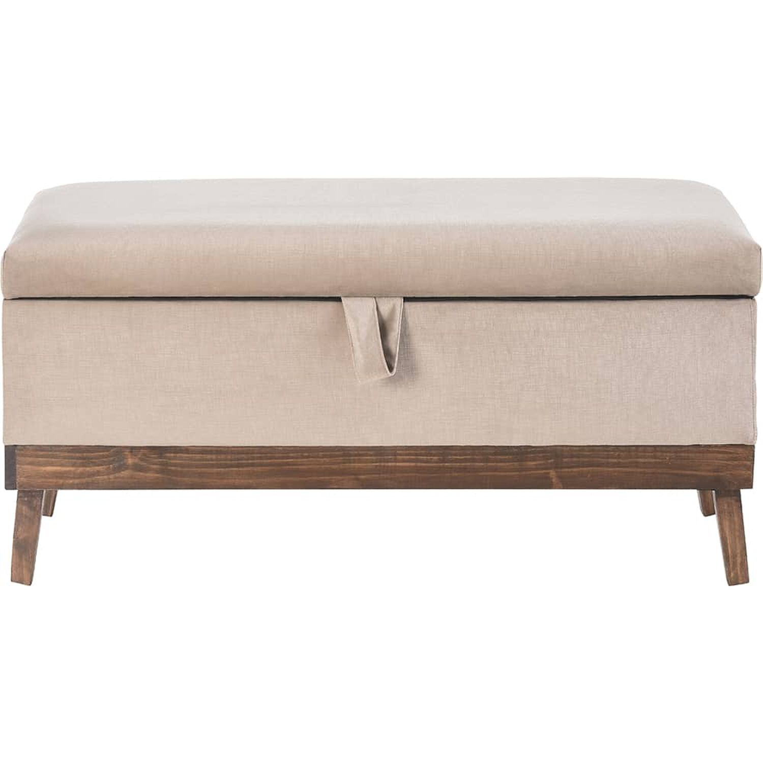 Banqueta Con Ba&uacute;l Incy Beige Felpa 120x40x50 Cm M&aacute;xima Design image number 0.0