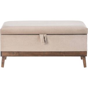 Banqueta Con Ba&uacute;l Incy Beige Felpa 120x40x50 Cm M&aacute;xima Design