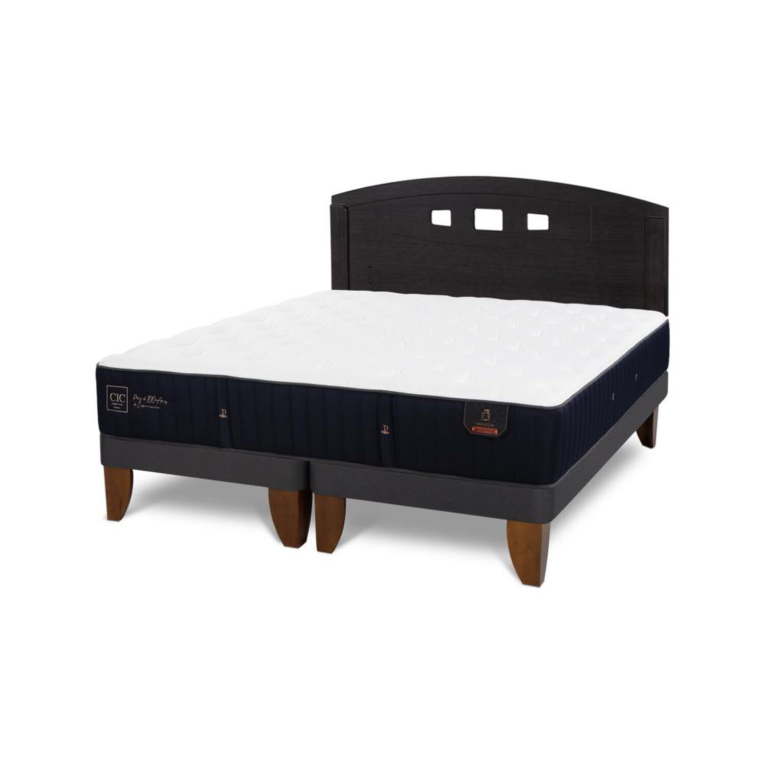 Cama Europea Cic Linea Premium / 2 Plazas / Base Dividida + Respaldo image number 4.0