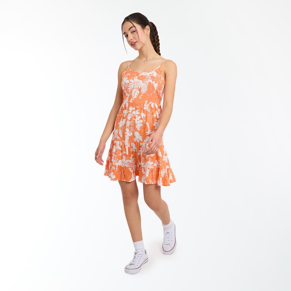 Vestido Corto Estampado Sin Mangas Cuello Redondo Mujer Freedom image number 2.0