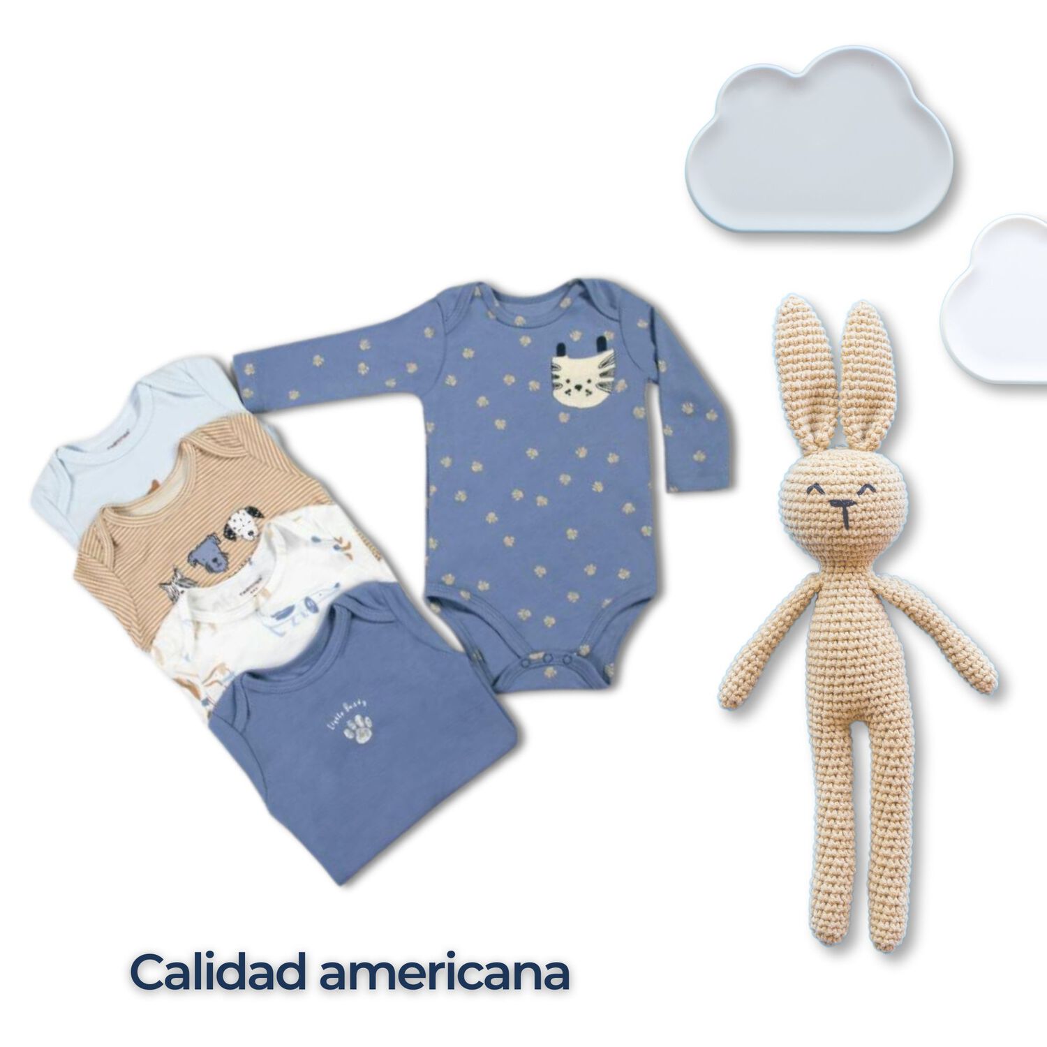 Pack 5 Bodys Ni&ntilde;o Manga Larga Tedmimak 100% Algod&oacute;n Dogs & Cats image number 5.0