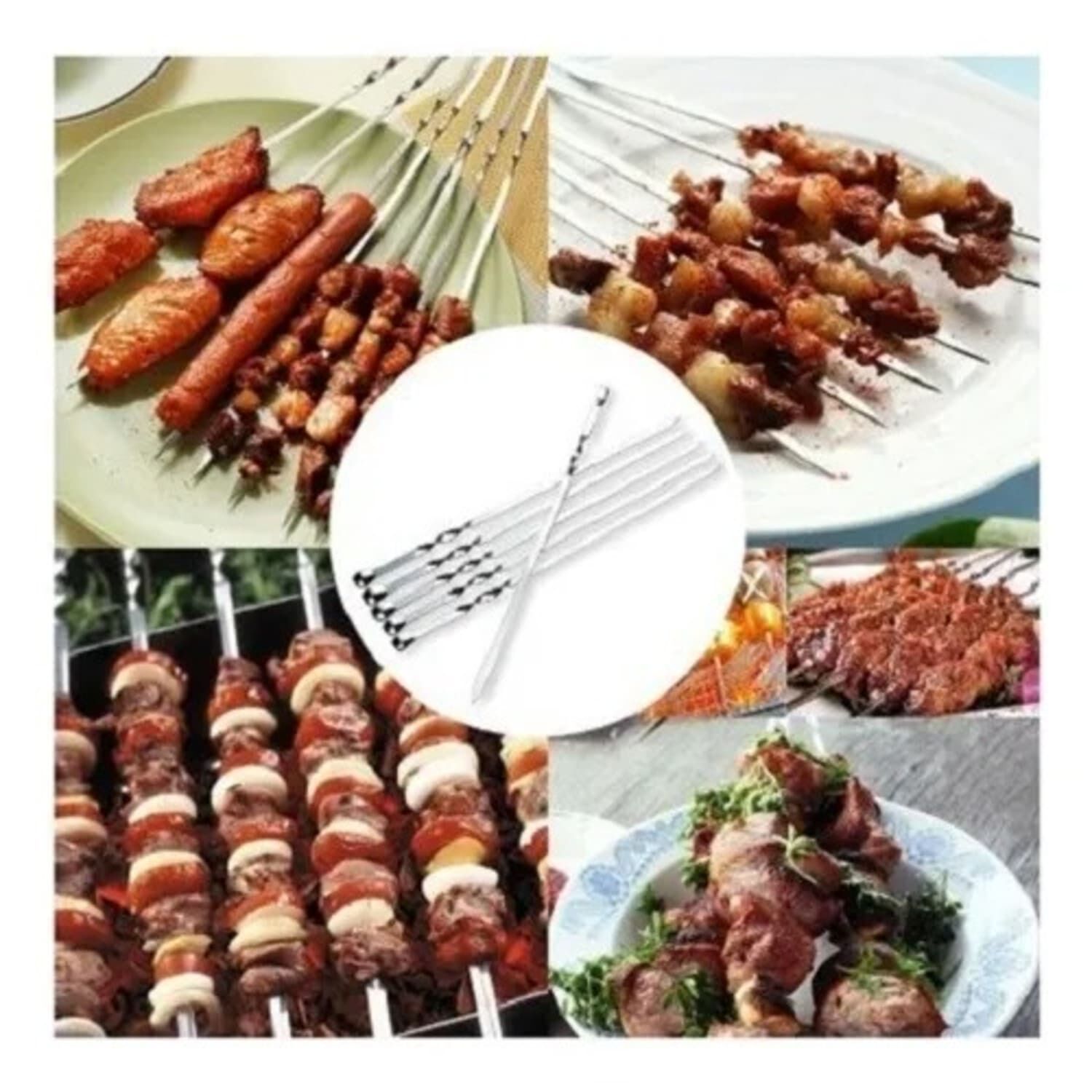 Set De 6 Pinchos Brochetas Anticucho Metal De 45 Cm image number 0.0