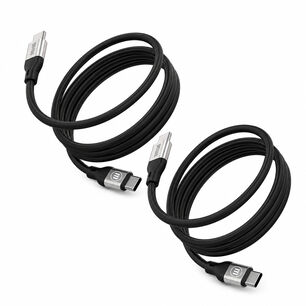 Pack 2 Cable Magn&eacute;tico 60w Usb C A Usb C Maxell 1.2 Metros Carga R&aacute;pida Negro