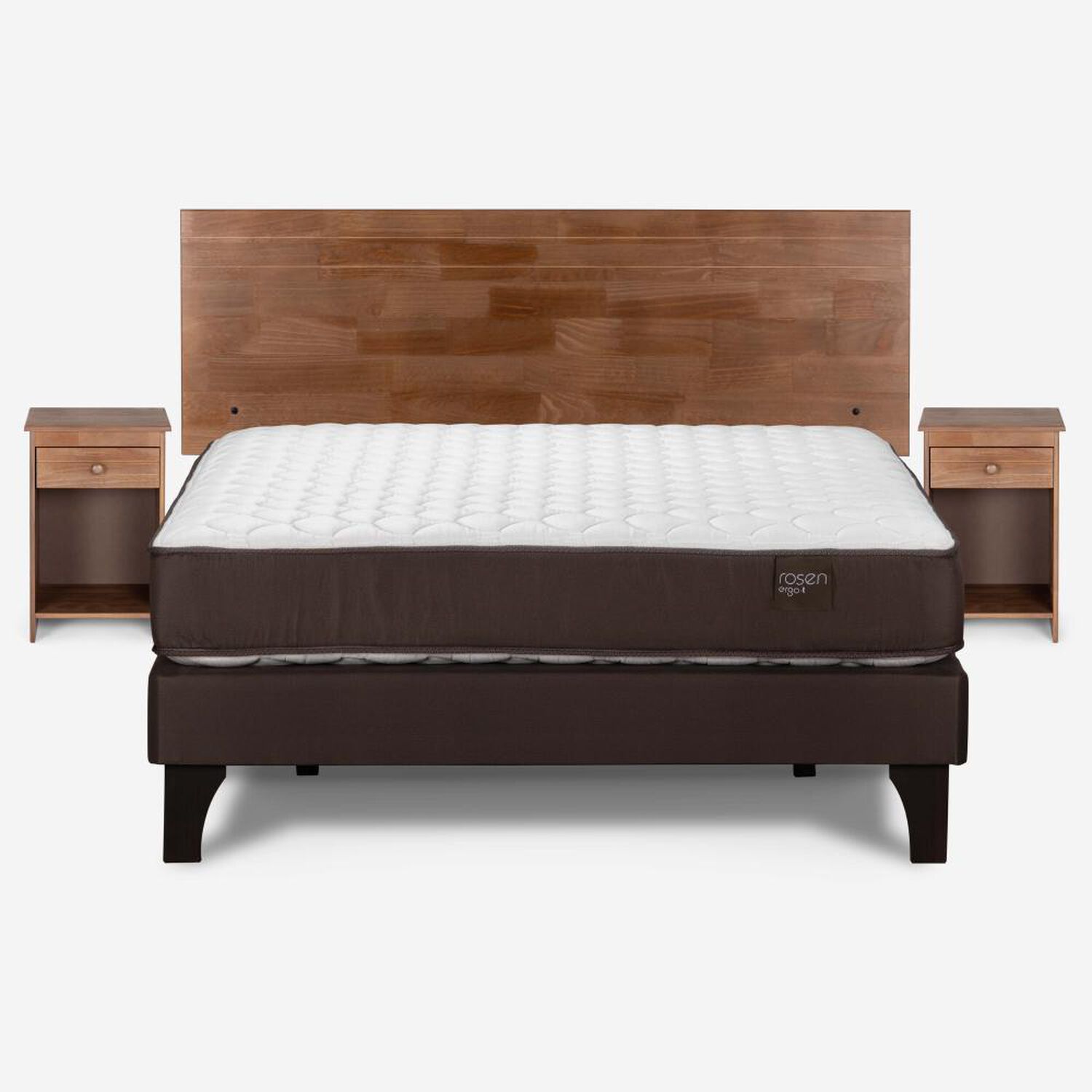 Cama Europea Rosen Ergo T / 2 Plazas / Base Normal + Set De Maderas Tabor Caramelo image number 3.0