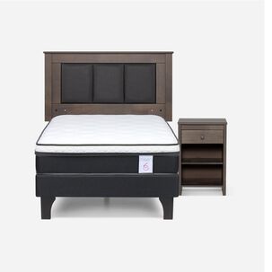 Cama Europea Rosen New Style 6 / 1 Plaza / Base Normal + Set De Maderas