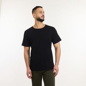 Polera Básica Slim Manga Corta Cuello Redondo Hombre Az Black