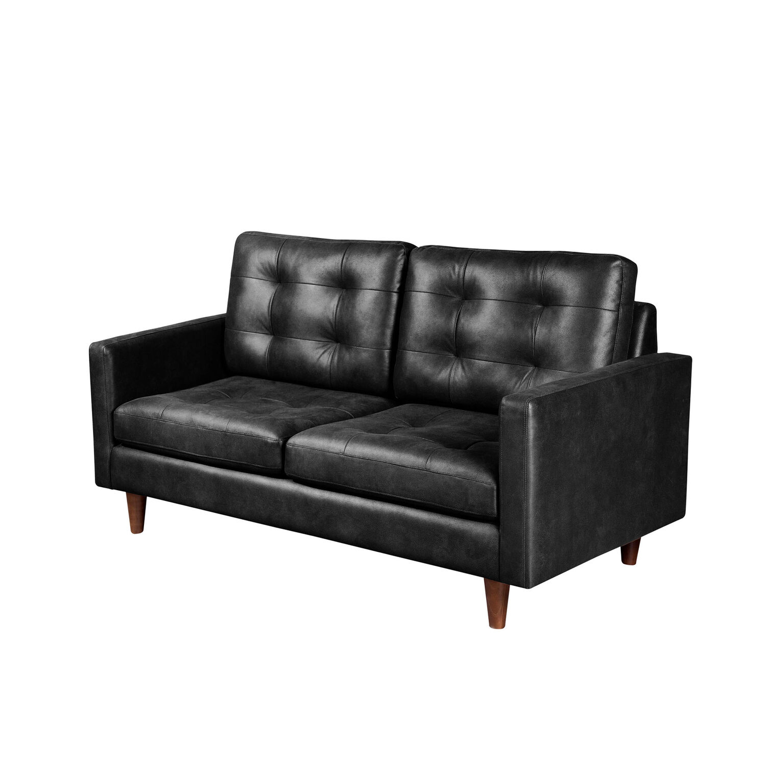 Sofa Napoles 2 Cuerpos Cuero Kentucky Negro image number 2.0