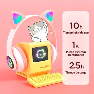 Audífonos Gamer Blancos Con Luz Led