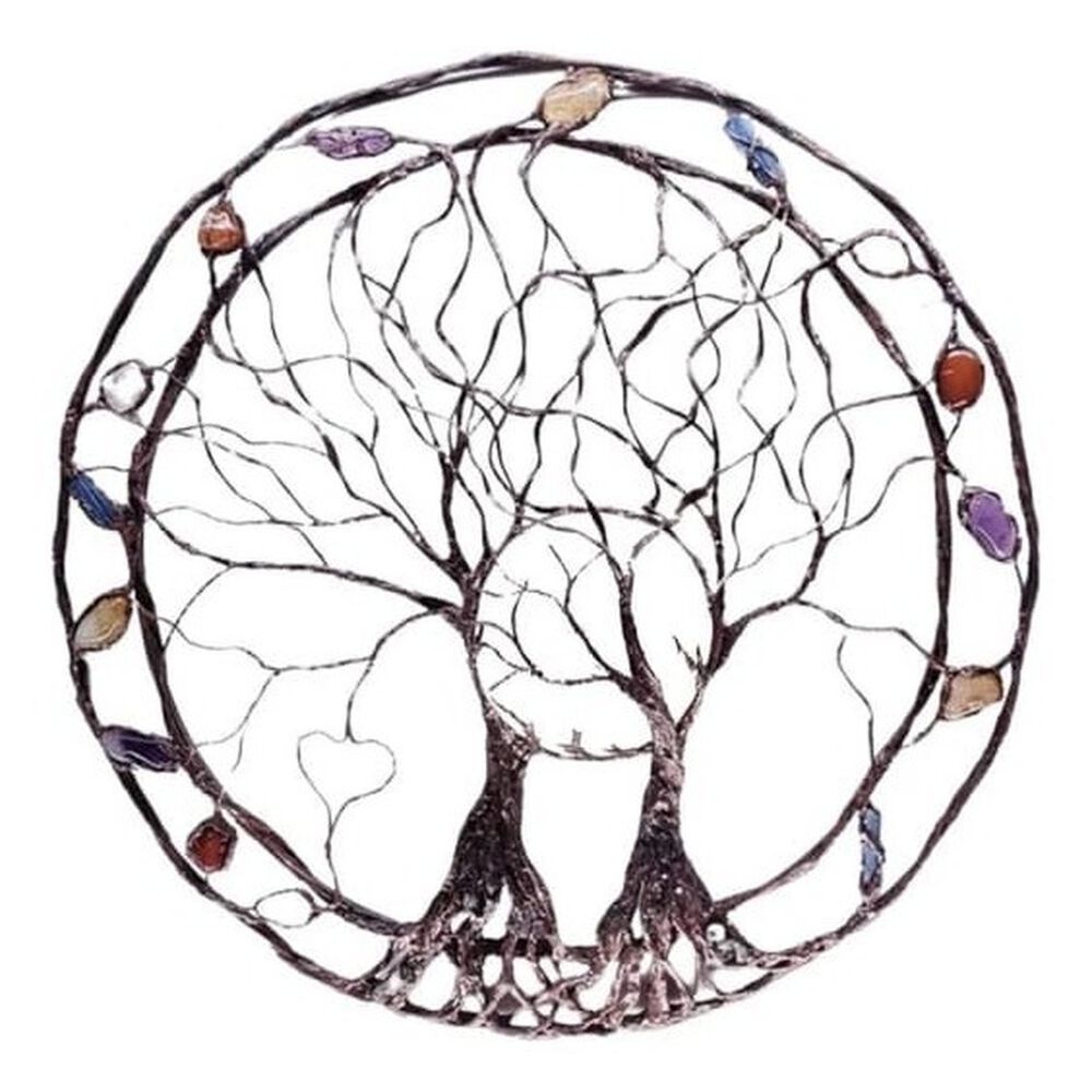Adorno Colgante Metálico Árbol Vida 33 Cm Decoración Pared image number 0.0