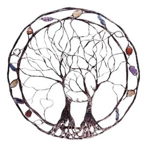 Adorno Colgante Metálico Árbol Vida 33 Cm Decoración Pared