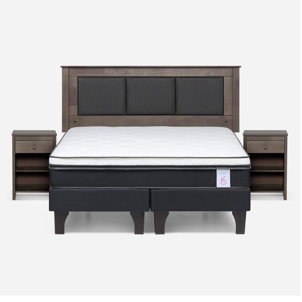 Cama Europea Rosen New Style 6 / 2 Plazas / Base Dividida + Set De Maderas image number 0.0