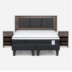 Cama Europea Rosen New Style 6 / 2 Plazas / Base Dividida + Set De Maderas