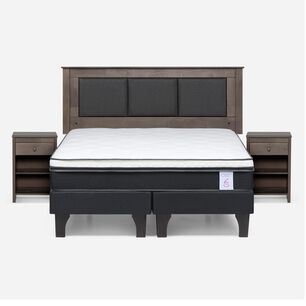 Cama Europea Rosen New Style 6 / 2 Plazas / Base Dividida + Set De Maderas