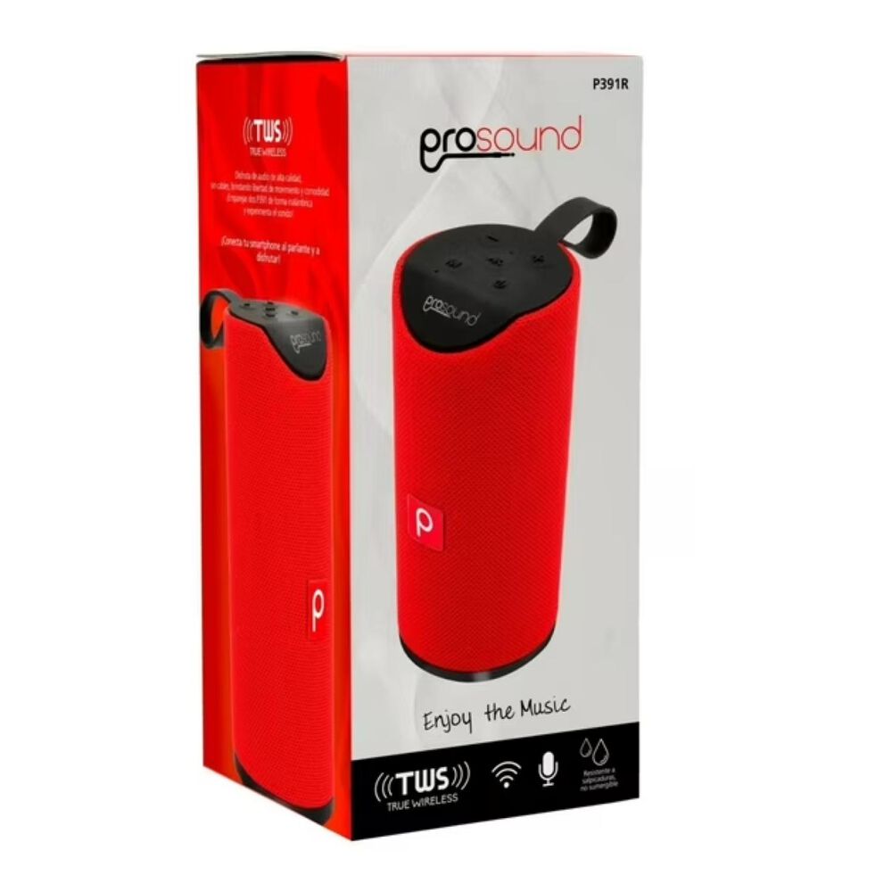 Parlante Bluetooth Portatil Tws Usb Rojo P391 image number 2.0