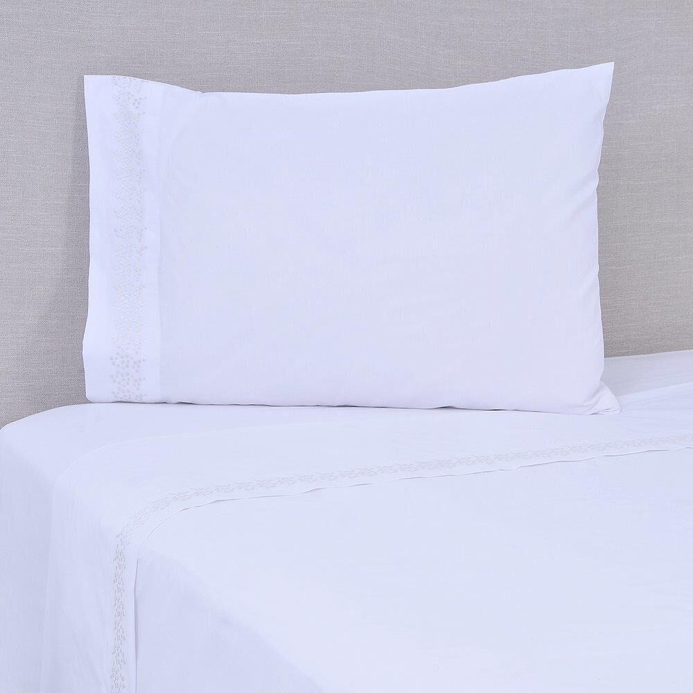 Sabana Bordada 180 Hilos Mashini 1.5 Plazas Puntos Plata image number 0.0