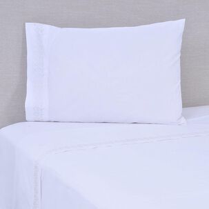 Sabana Bordada 180 Hilos Mashini 1.5 Plazas Puntos Plata