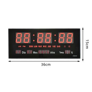 Reloj Digital Rectangular De Pared Pantalla Led Alta Visibilidad